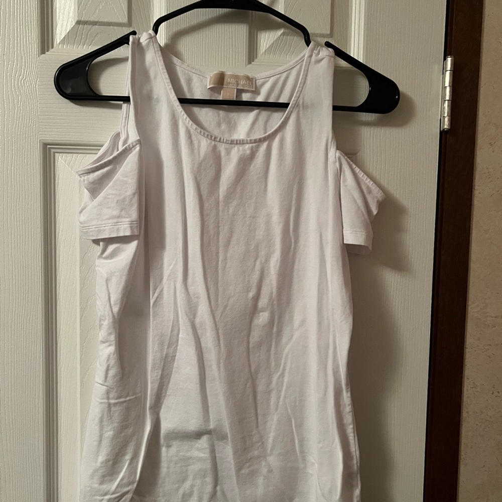 Michael Kors White Cold Shoulder Top
